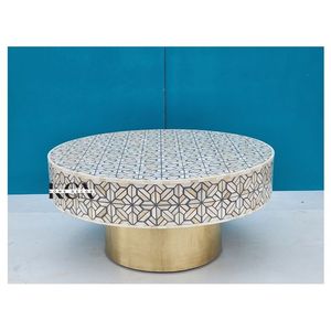 Incrustaciones de hueso por lo general artesanía contemporánea tradición personalizada y Floral mesita de noche gabinete incrustaciones de hueso de la sala de estar India - Product Image 5