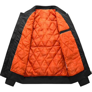Low MOQ Custom Logo Winter Streetwear Windproof Breathable Woolen Bomber <b>Jacket</b> <b>Mens</b> Solid Embroidered Front Wholesale for - Product Image 3