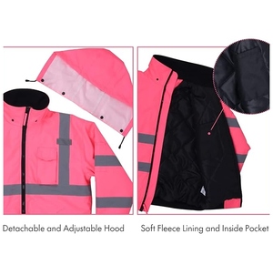 Chaqueta Cortavientos de Seguridad Reflectante Impermeable de Alta Calidad para Hombre, Diseño Personalizado de Lona con Múltiples Bolsillos para Invierno - Product Image 4