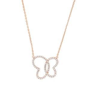 Pendentif rond en forme de papillon en diamant pour femmes - Product Image 1