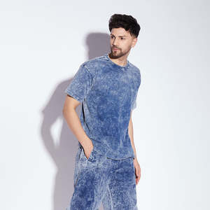 T-shirts décontractés surdimensionnés pour hommes, 100% coton, t-shirts délavés à l'acide, vêtements de rue, t-shirts délavés à l'acide pour hommes - Product Image 2