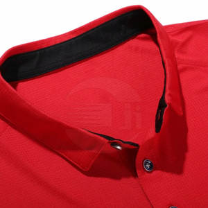 เสื้อยืดสำหรับผู้ชายเสื้อโปโลผ้าโพลีเอสเตอร์แบบแห้งเร็วและเบาสำหรับฟิตเนสพิมพ์ลายพื้น - Product Image 4