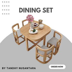 Nuevo producto natural Juego de comedor de madera Mesa de comedor y muchas sillas Muebles para el hogar Fábrica directa de Indonesia - Product Image 4