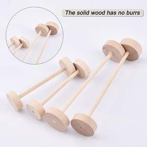64pcs <b>Wood</b> <b>Craft</b> Wheels 1.1 & 1.4 Inch with Wooden Sticks <b>Craft</b> Wheels with 0.2 Holes for DIY - Product Image 5