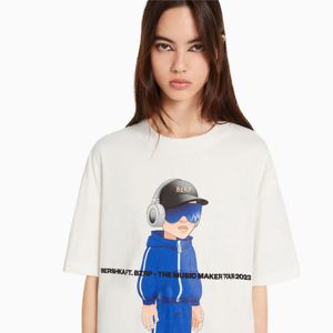 Camiseta con estampado de pantalla, camiseta de gran tamaño para mujer, camiseta cuadrada de algodón 100%, camiseta de peso pesado, camisetas gráficas para mujer - Product Image 4