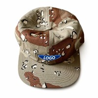 Casquette de baseball personnalisée camouflage désertique, 6 panneaux, en coton, style Dad Hat, visière incurvée, boucle métallique, pour marques streetwear et activités de plein air