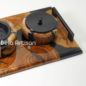 Bela Artisan plateau en bois fait à la main pour la décoration intérieure cadeaux de mariage décoration intérieure cadeaux pour les femmes Ramadan affaires bois élégant - Product Image 4