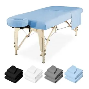 Toptan pazen Drap de masaj Luxe beyaz levhalar için masaj masa masaj koltuğu yatak örtüsü Logo ile nevresim takımı lüks