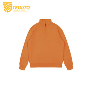 Tessuto Custom Factory Half Zipper Sweatshirts Hoodies Mock Neck <b>Zip</b> <b>up</b> Sweatshirts for Men High Quality Cotton Sweatshirts - Product Image 1