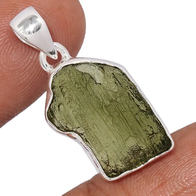 Чешский кулон Moldavite из серебра 925 пробы, кулон зеленого цвета круглой формы moldavite, подарок на день рождения