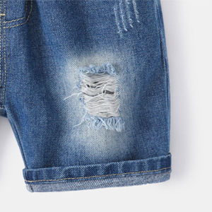 Shorts en toile bleus pour hommes, style délavé, uni, 100% coton, séchage rapide, respirant, dernière arrivée, qualité supérieure personnalisée - Product Image 5