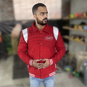 Chaqueta bomber bordada de chenilla de lana con logotipo personalizado para hombre, diseño universitario en blanco de alta calidad, relleno de algodón transpirable para invierno - Product Image 3