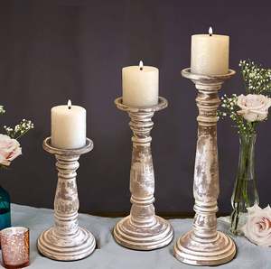 Portavelas único de lujo hecho a mano de madera marrón Natural con portavelas para el hogar y la boda decoración de Navidad precio bajo - Product Image 3