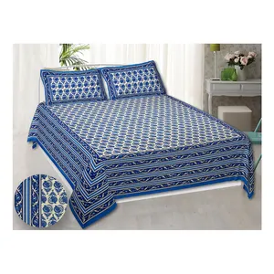 Ấn độ cotton bedsheets 100% cotton Vua Kích thước bộ đồ giường đặt sang trọng đôi tấm ga trải giường với gối bao gồm nhà dệt may giường sheeet