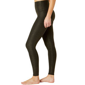 Diseño personalizado de alta cintura de Yoga transpirable sólido poliéster/Spandex Leggings colores personalizados tela al por mayor Casual entrenamiento mujeres - Product Image 4