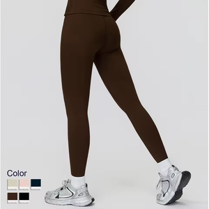 Leggings de Yoga de Cintura Alta con Logotipo Personalizado, Spandex Sólido, Ropa Deportiva Cálida para Otoño e Invierno, Sin Costuras, de Secado Rápido para Mujer - Product Image 2