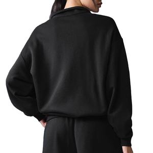 เสื้อสเวตเชิ้ตคอซิป 1/4 แบบเรียบหรู คุณภาพสูง พิมพ์โลโก้ได้ ทรงโอเวอร์ไซส์ เนื้อผ้าหนา น้ำหนักมาก ใส่ได้ทั้งชายและหญิง - Product Image 2