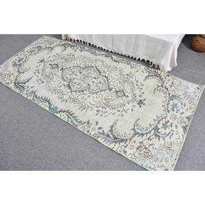 พรมทอขนสัตว์สีเขียว3.6x7.9ft วินเทจแบบตุรกีสำหรับตกแต่งห้องนั่งเล่นกว้าง4ม. พร้อมด้านหลังทำจากยาง - Product Image 4