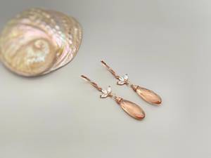 Boucles d'oreilles fantaisie en argent sterling 925 plaqué or rose avec pierres précieuses naturelles de morganite, dernier design, cadeau pour mariage ou fête - Product Image 3