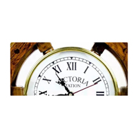 Horloge murale vintage en bois artisanal, style antique en bambou, décoration marine avec mouvement à quartz analogique en verre pour salon