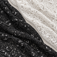 Tissu en dentelle brodée 3D florale à sequins et cordon pour robes de soirée et robes de mariée - Vente en gros