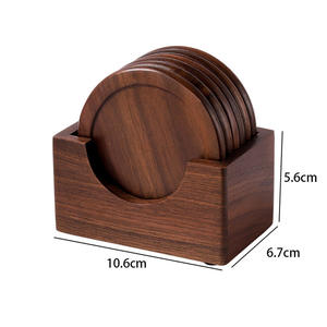 Juego de Posavasos de Madera Natural, Tapetes Rústicos para Bebidas, Perfectos para Proteger la Mesa en el Hogar y la Oficina - Product Image 1