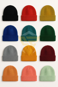 Bonnets unisexes multicolores Design attrayant Bonnet d'hiver en tricot confortable et durable Logo personnalisé pour Streetwear-OEM disponible - Product Image 2