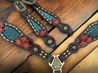 Ensemble de sellerie en cuir pour cheval de style western, personnalisé, de qualité supérieure, avec têtière, bride, collier de poitrage et ferrures en laiton, personnalisation de la marque, saisonnier