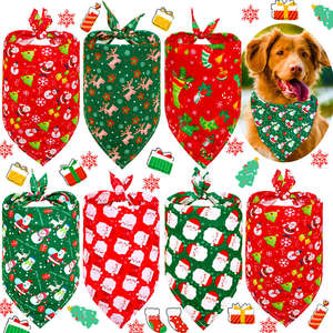 Perro Bandana Borla personalizada A cuadros Pañuelo lavable Color Tamaño - Product Image 1