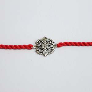 925 <b>Silver</b> Floral Mandala Rakhi Fashion <b>Charm</b> <b>Bracelet</b> with Elegant Design - Product Image 4