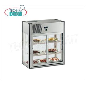 Vitrine réfrigérée électrique en acier inoxydable, 80 cm de long et 73,4 cm de haut, avec 3 étagères - Product Image 1