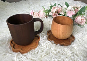 High Quality Customized Handcrafted Acacia Beech Wood Eco-Friendly Irregular Shape Home Creative Doussiewood Coaster Mats Pads - Product Image 2