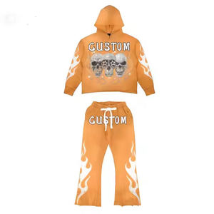 Ensemble de survêtement de luxe pour homme sur mesure en gros, deux pièces en coton éponge avec capuche et pantalon de survêtement, design délavé à l'acide - Product Image 5