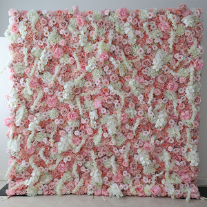 Latar belakang dinding bunga anggrek <span class=keywords><strong>Phalaenopsis</strong></span> buatan 3D latar belakang bunga kain gulung ke atas 8x8ft latar belakang bunga merah muda Panel dinding - Product Image 2