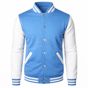 Blouson Bomber Homme en Laine et Cuir avec Patch Chenille, Logo Personnalisé OEM, Col Montant, Séchage Rapide, Coupe-Vent - Product Image 5