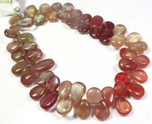 Labradorita Andesina Roja Natural Piedras Preciosas Sueltas en Forma de Pera 9-14,5mm Suave Pulido 8 \ "Strand Beads - Product Image 5