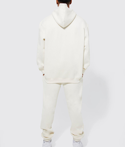 Ensemble survêtement pour homme surdimensionné en coton 100% avec logo personnalisé, décontracté, uni, lourd, avec capuche et pantalon de survêtement - Product Image 5