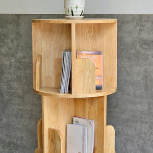 KS68191 Librero Móvil de Madera Natural de 3 Niveles, Portátil para Hogar, Oficina, Dormitorio, Sala de Estar, Taller, Diseño Moderno y Tradicional - Product Image 5