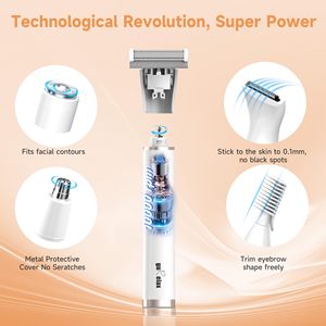Rasoir électrique rechargeable USB pour femmes, lame unique, peignes de précision, épilateur facial pour le bikini, les aisselles et le nez - Product Image 5
