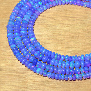 Perles d'opale éthiopiennes rondes faites à la main de haute qualité AAA+, taille des perles 3,5 mm, longueur du brin 8 à 16 pouces, couleur lavande naturelle, pour la création de bijoux - Product Image 1