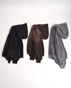 LOGO personnalisé vente en gros pull pour homme avec fermeture éclair et strass vierge avec visage intégral veste manteau sweat à capuche zippé pour homme avec fermeture éclair - Product Image 3