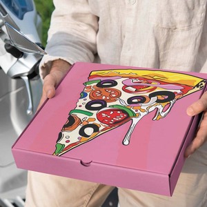 Wholesale Customized Corrugated Paper Folding <strong>30</strong> X <strong>30</strong> cm Storage pink square Pizza Box with <strong>Custom</strong> logo - Product Image 3