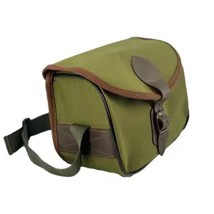 Hunting Bag Direct Supply Classic Cartridge Canvas Leather Bullet Pouch Ammo Shell Holder Hunting Bag