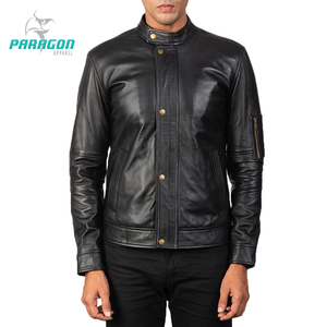 Chaqueta de cuero de vaca personalizada para hombre, color azul marino, elegante, estilo de calle, personalizada, alta calidad, venta al por mayor - Product Image 5