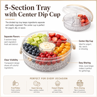 Plateau de service portable réfrigéré avec base à glace et couvercle pour fruits, collations et traiteur
