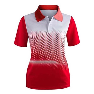 Top Trending superventas Blanco/rojo Polo camisetas para mujer Casual al aire libre moda personalizada Logo Polo camisetas para la venta - Product Image 3