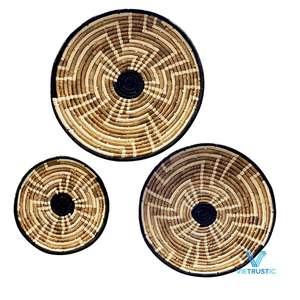 จานตกแต่งผนังทำจากฟางผักตบชวาธรรมชาติ งานฝีมือจากผู้ผลิตที่ได้รับการรับรองจาก Vietrustic เหมาะสำหรับตกแต่งบ้านในวันเกิด - Product Image 3