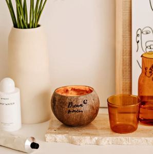 Cuenco de cera de coco Biodegradable de alta calidad, cuenco de vela de coco reutilizable para decoración con Logo grabado láser - Product Image 4