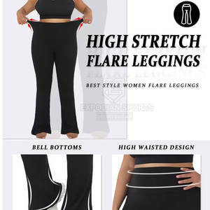 กางเกงออกกำลังกายทรงบานสำหรับผู้หญิง ดีไซน์ใหม่ เอวยางยืด ความยาวปานกลาง เหมาะสำหรับฤดูหนาว น้ำหนักเบา คุณภาพสูง สำหรับผู้ใหญ่ - Product Image 6