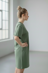 T-shirts longs à col rond personnalisés pour femmes, robes de club, t-shirts sexy pour femmes, t-shirts extra longs 100% coton - Product Image 4